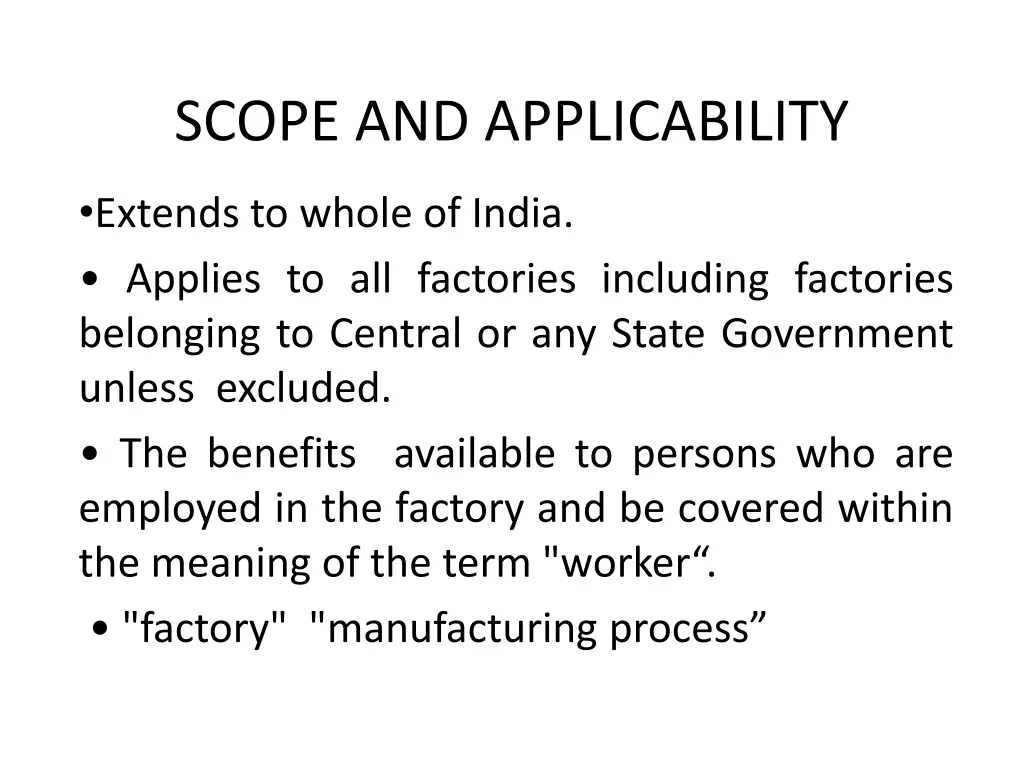 scope and applicability