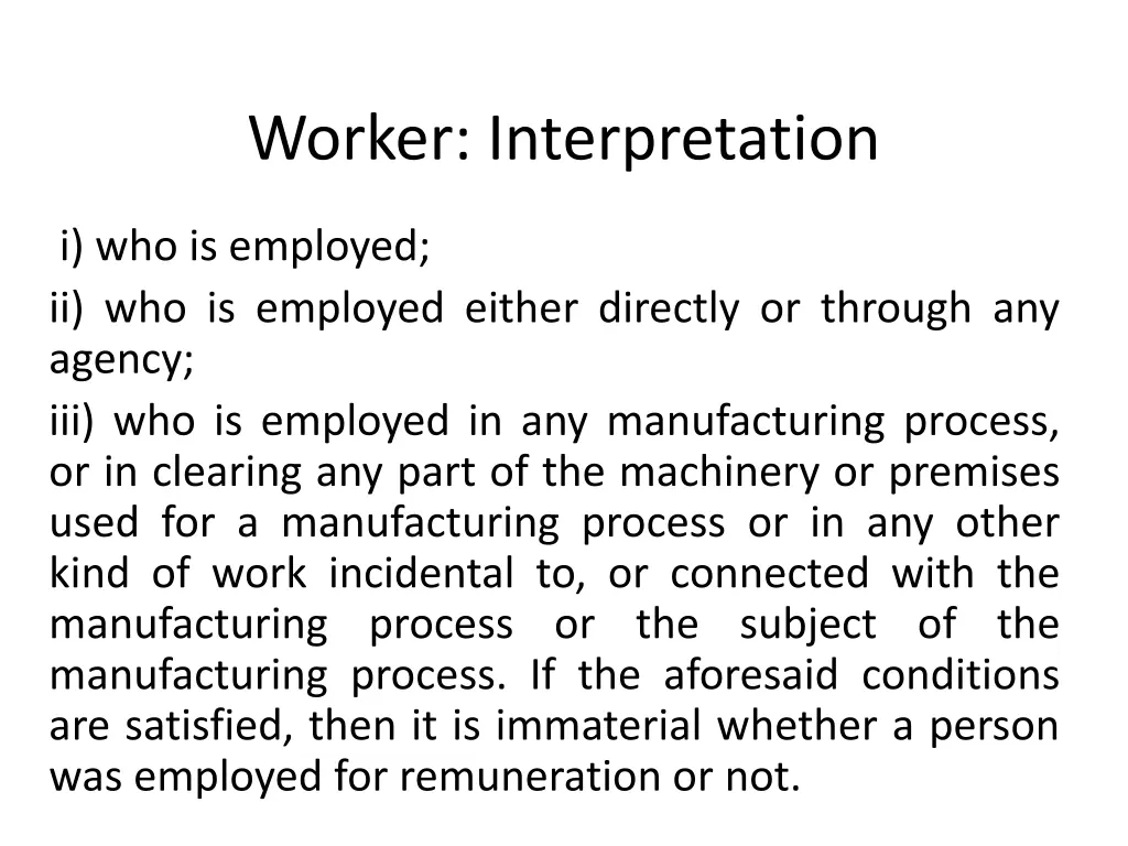 worker interpretation