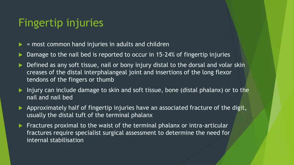 fingertip injuries