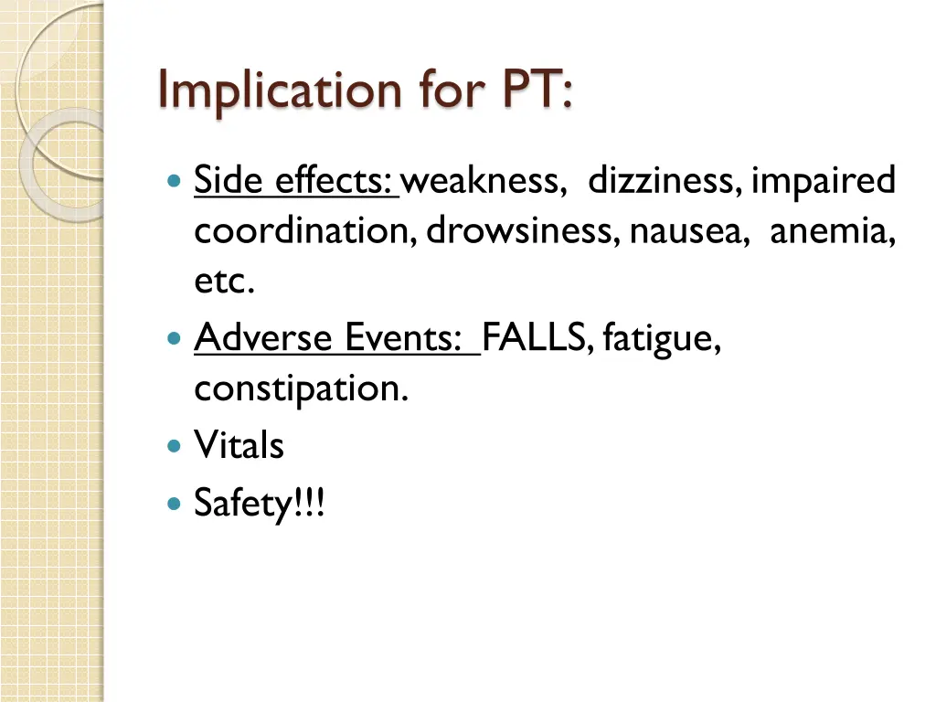 implication for pt