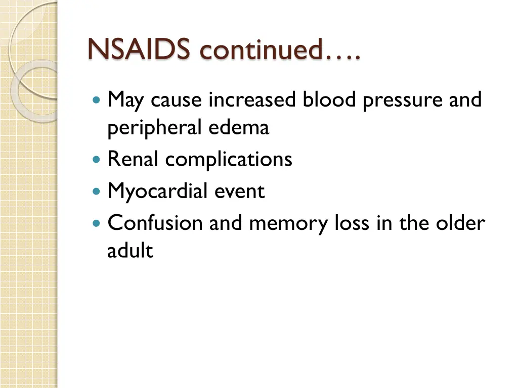 nsaids continued