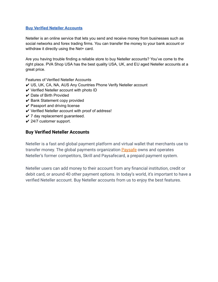 buy verified neteller accounts