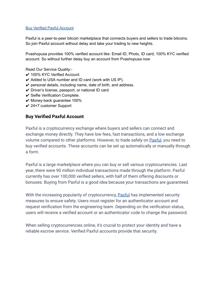 buy verified paxful account