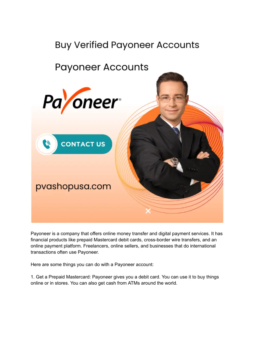 payoneer is a company that offers online money