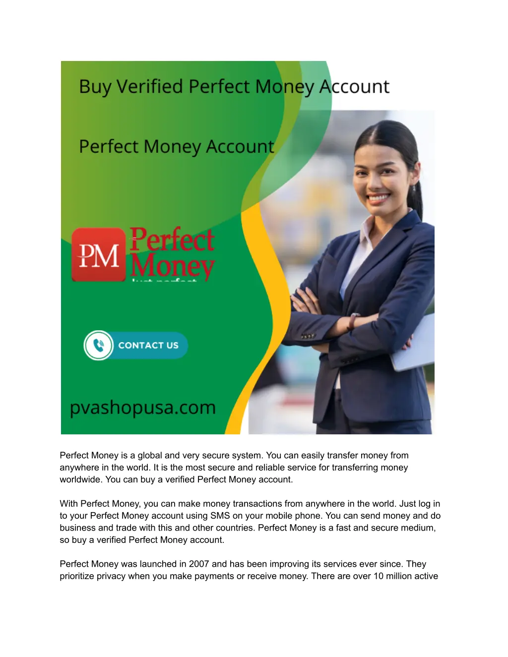 perfect money is a global and very secure system