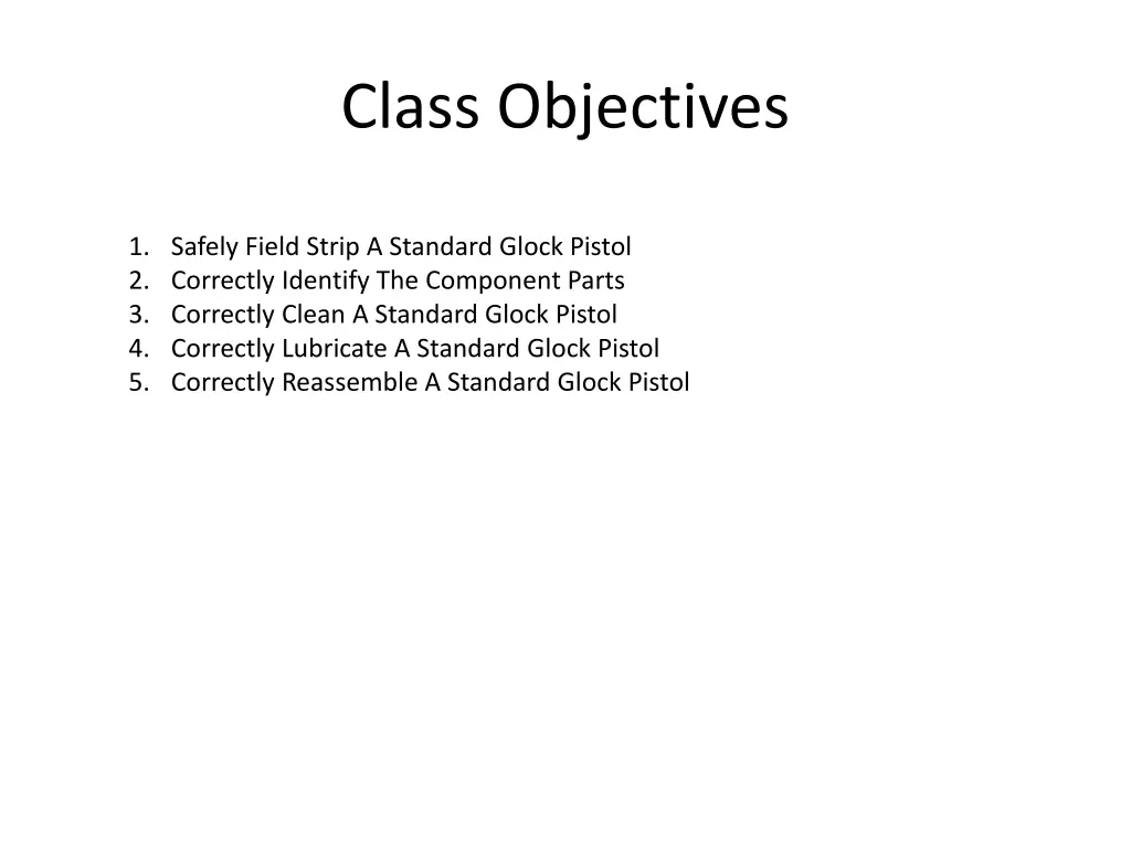 class objectives