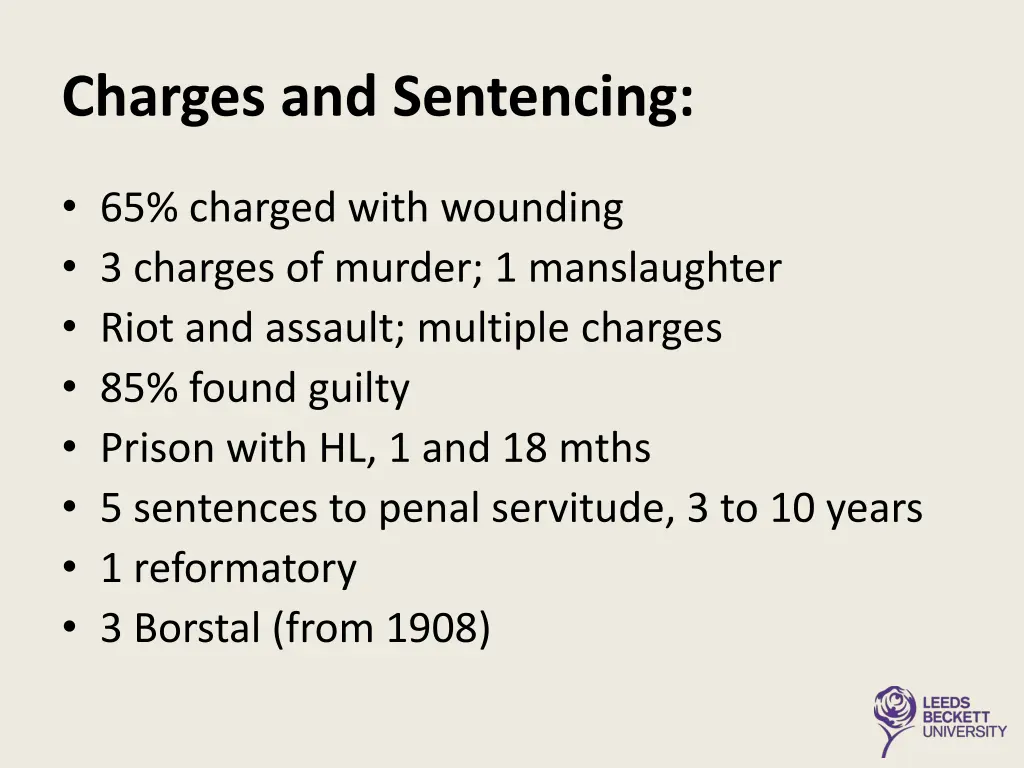 charges and sentencing