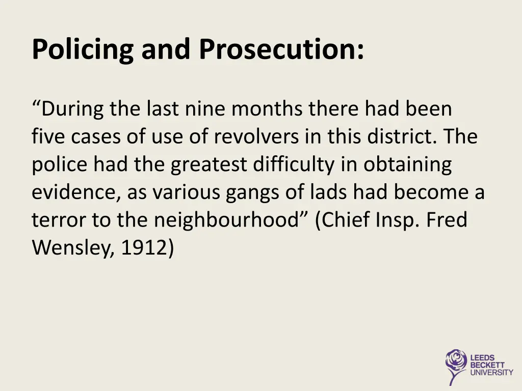 policing and prosecution