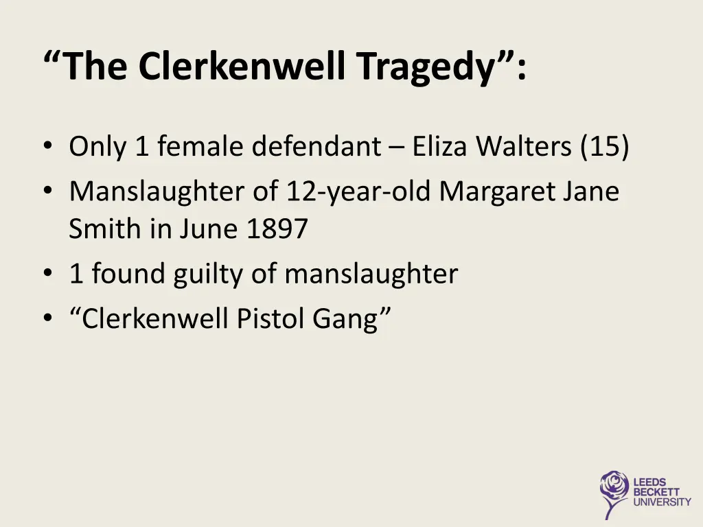 the clerkenwell tragedy