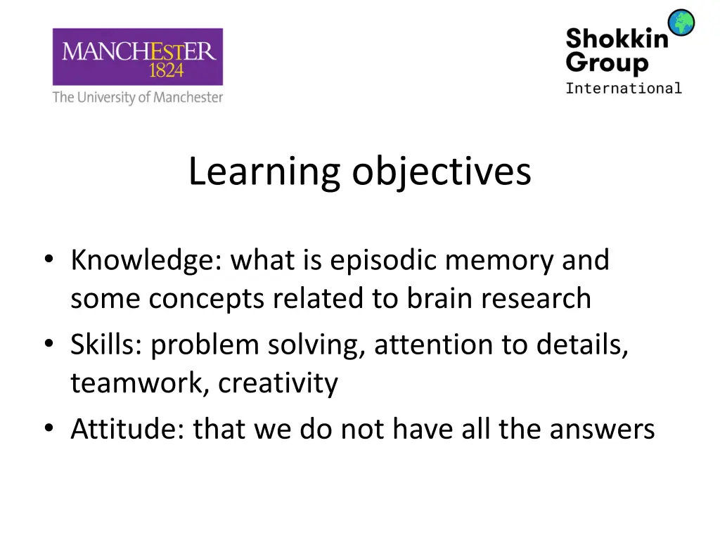 learning objectives