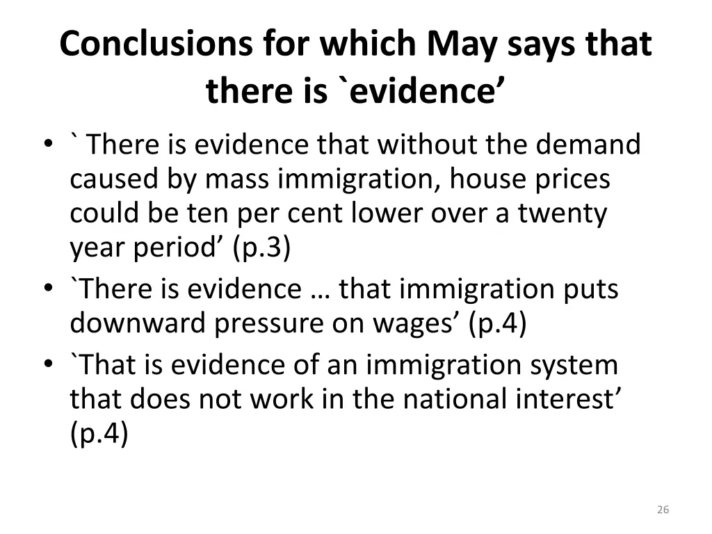 conclusions for which may says that there