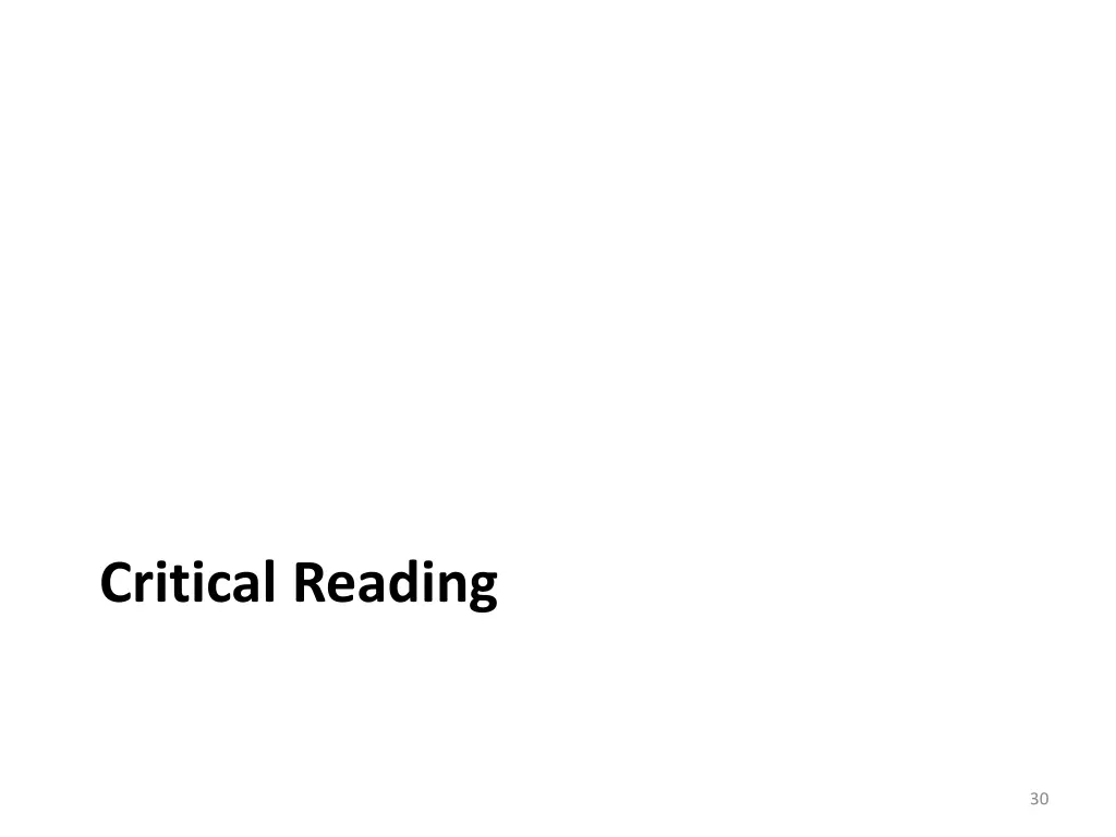 critical reading