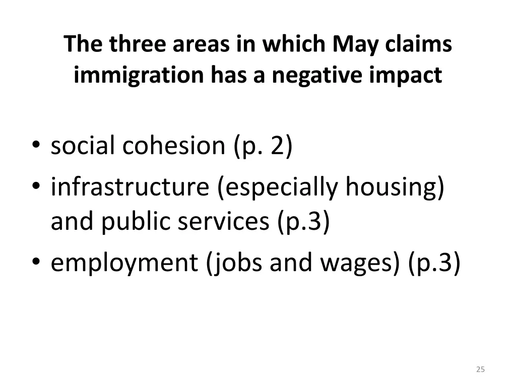 the three areas in which may claims immigration