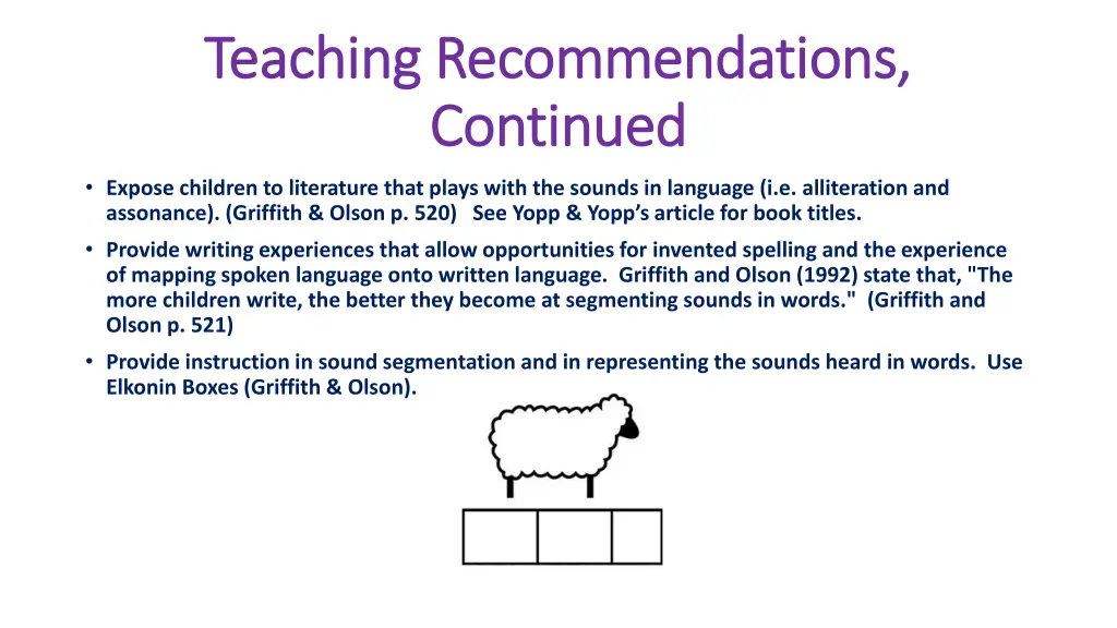 teaching recommendations teaching recommendations