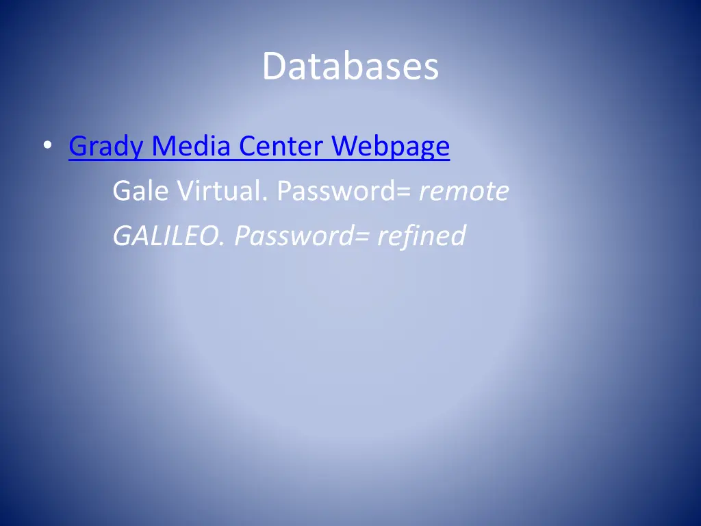 databases