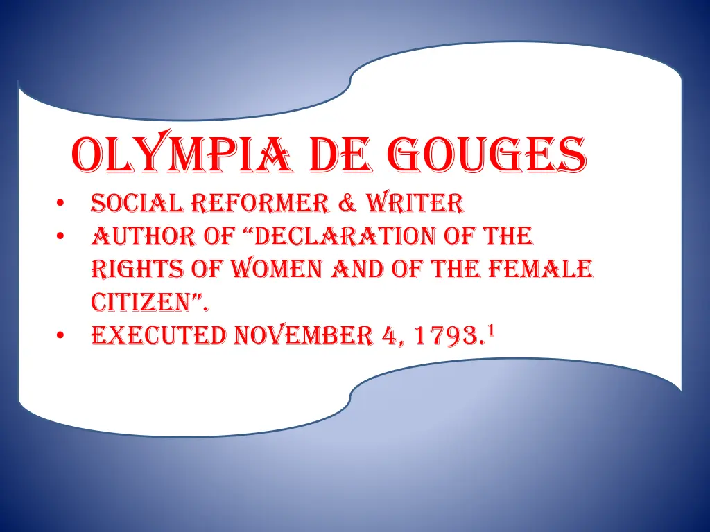 olympia de gouges social reformer writer author