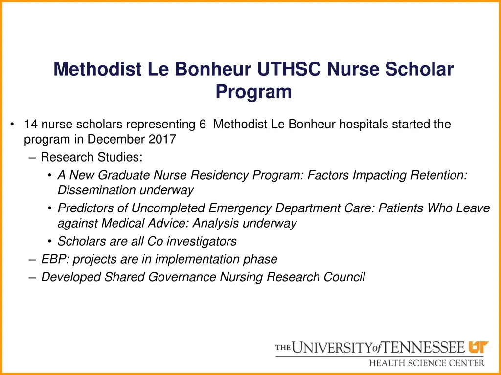 methodist le bonheur uthsc nurse scholar program