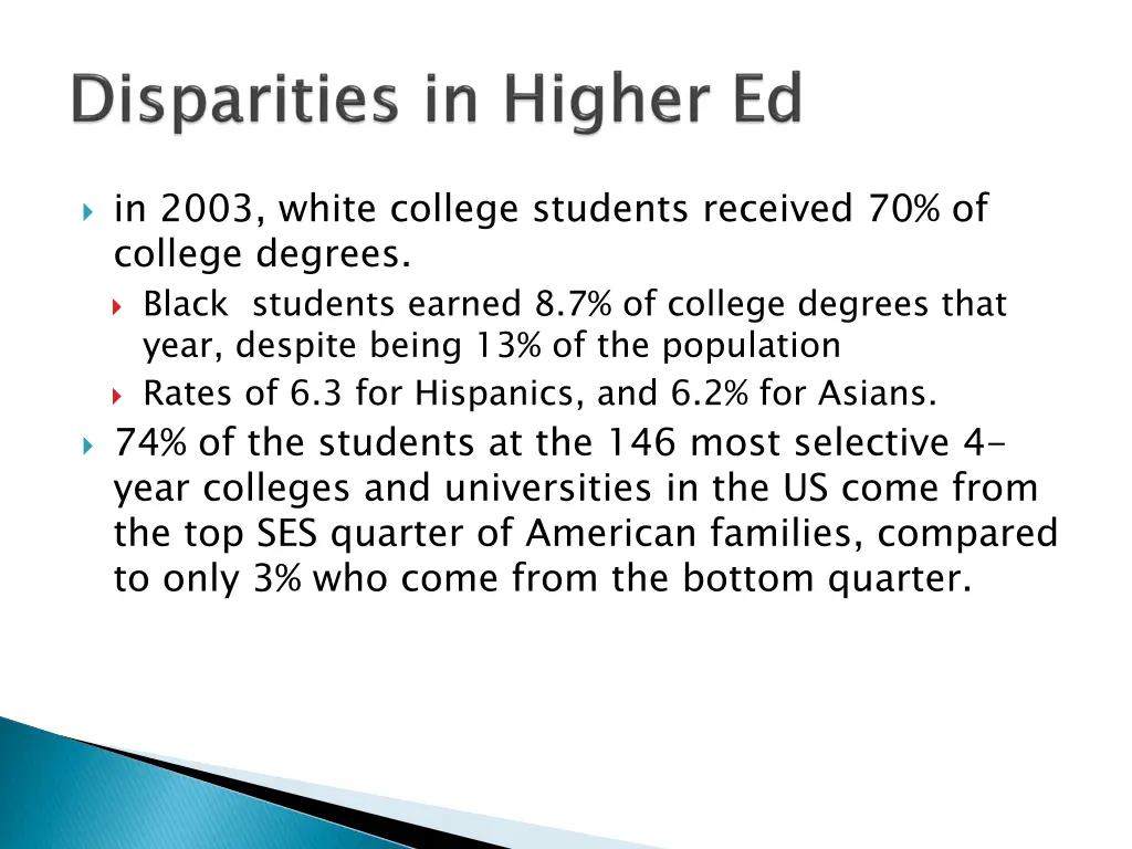 in 2003 white college students received