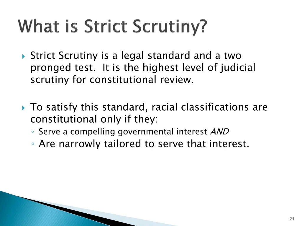 strict scrutiny is a legal standard