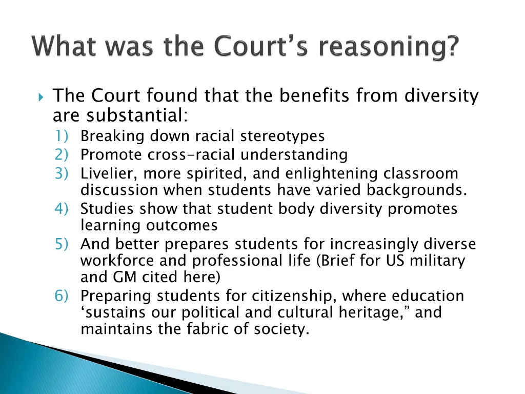 the court found that the benefits from diversity