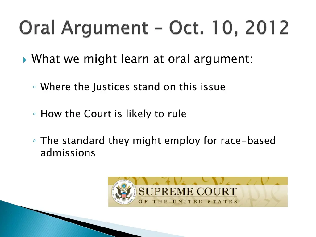 what we might learn at oral argument