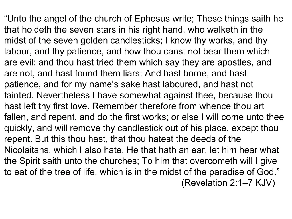 unto the angel of the church of ephesus write