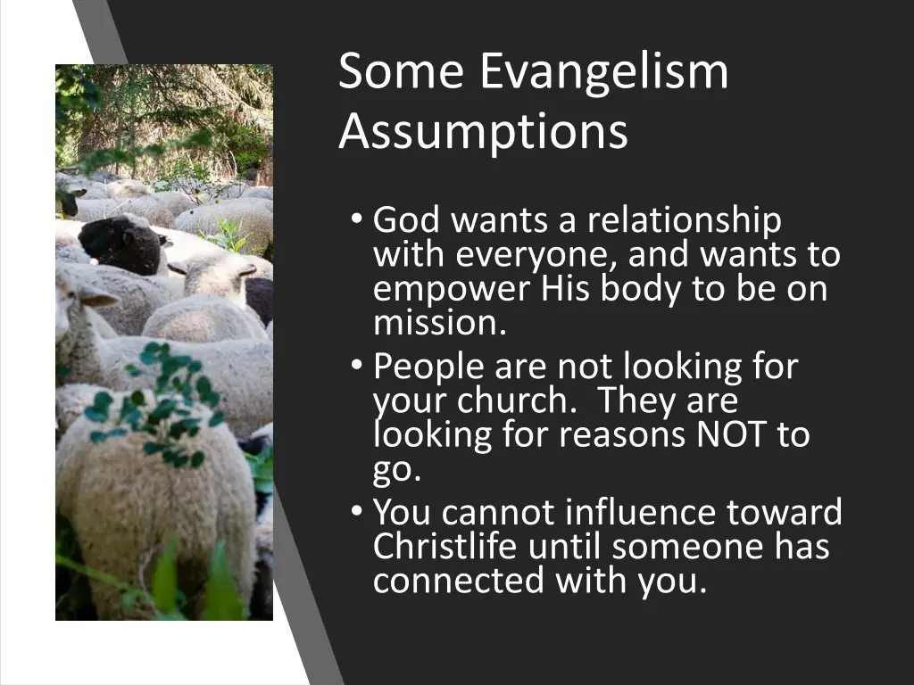 some evangelism assumptions