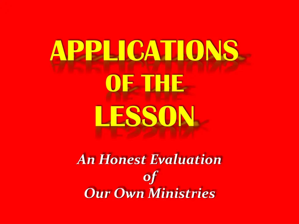 applications of the lesson