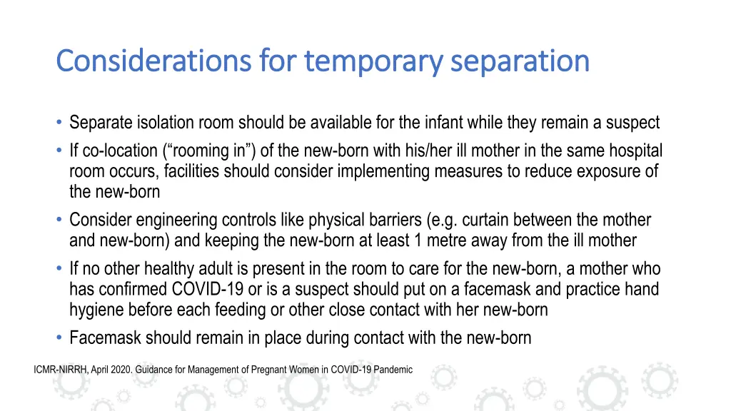 considerations for temporary separation