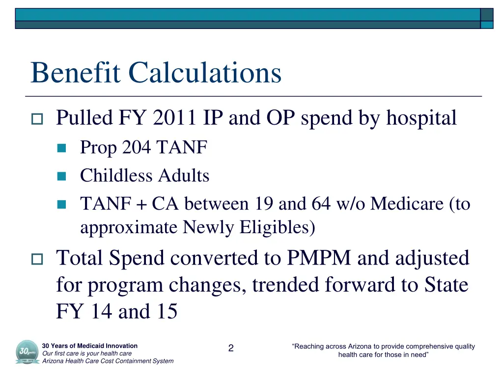 benefit calculations