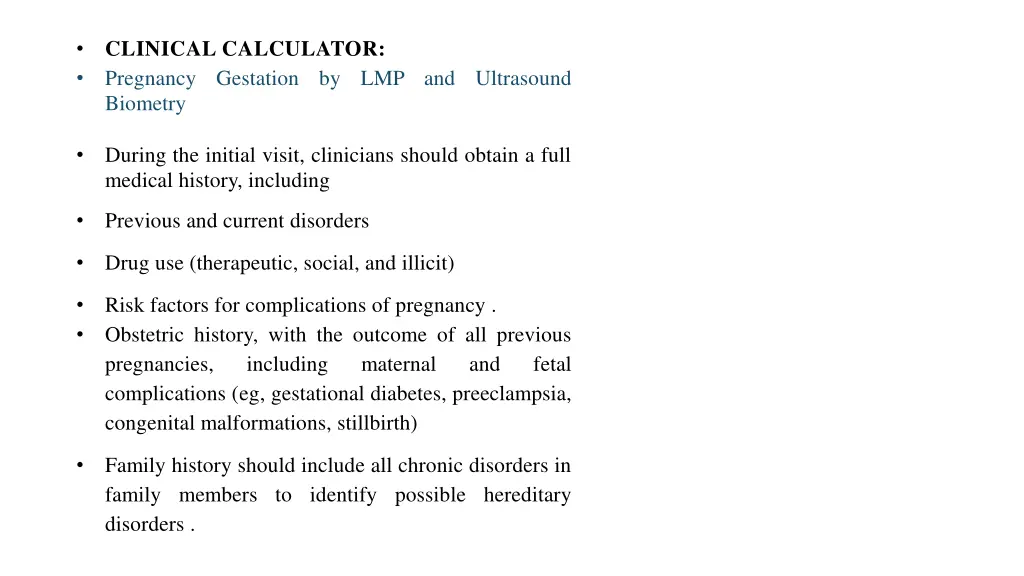 clinical calculator pregnancy gestation