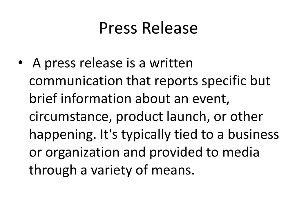 press release