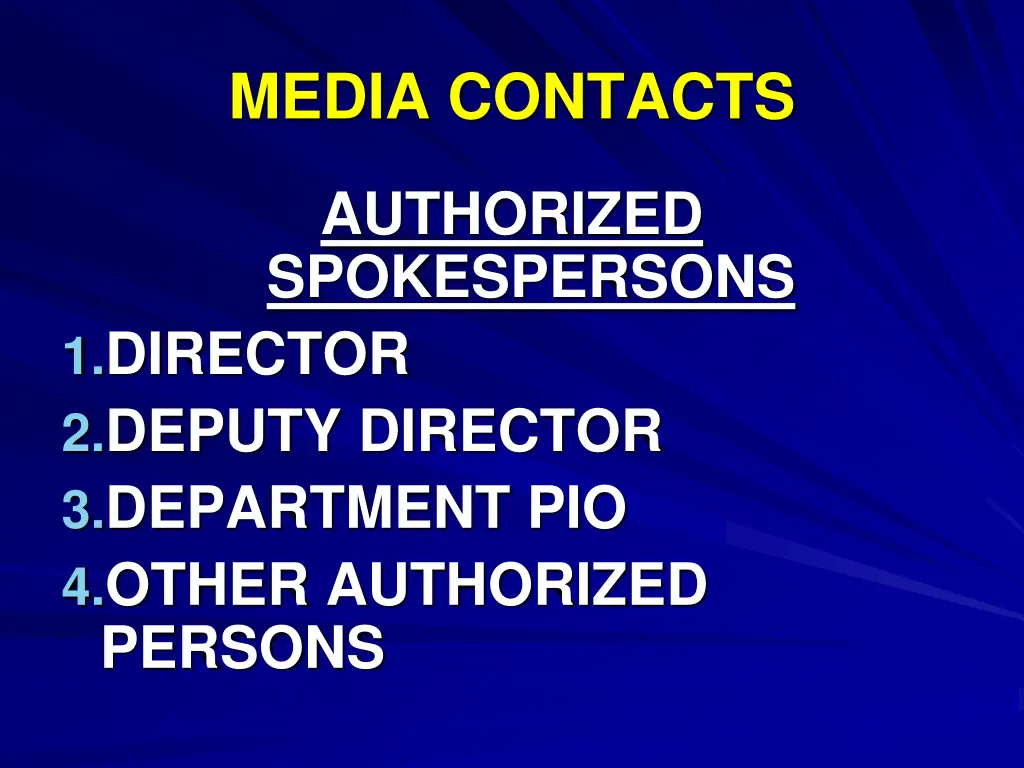 media contacts