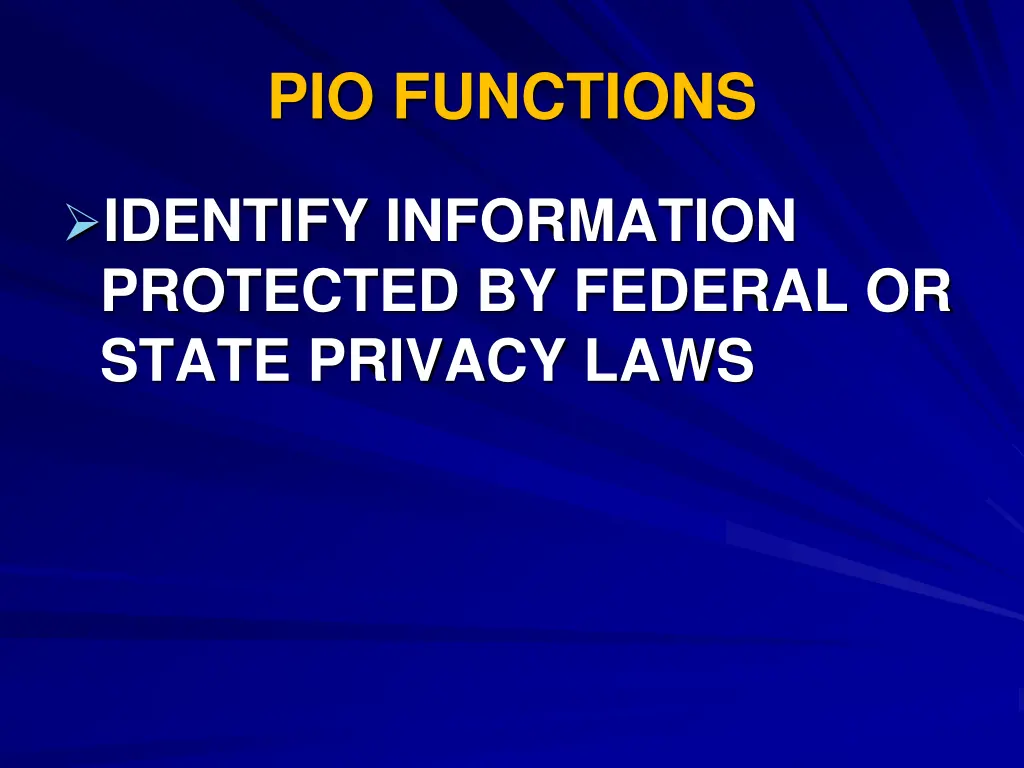 pio functions 1