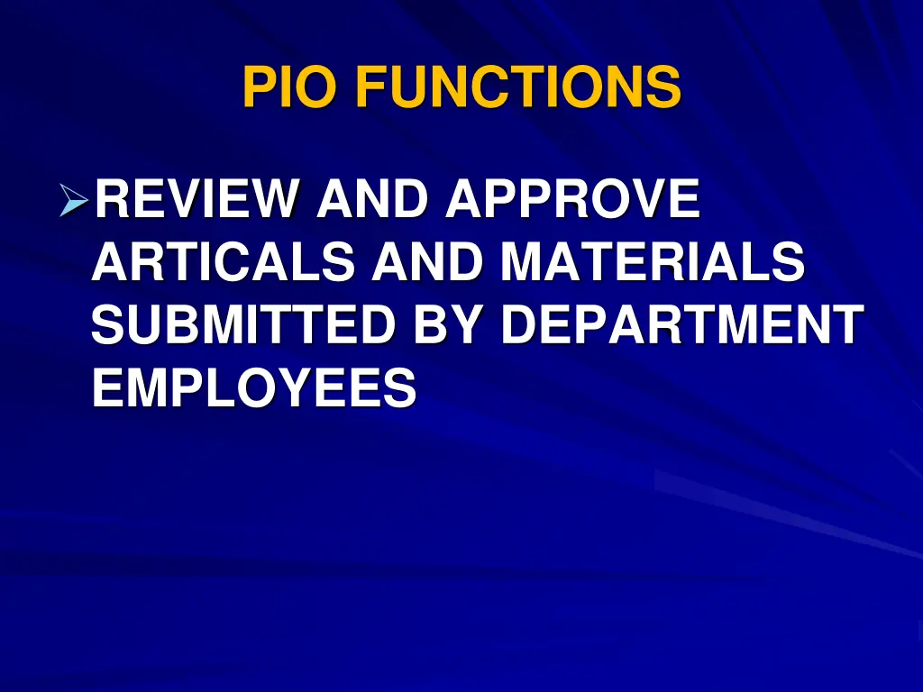 pio functions 3