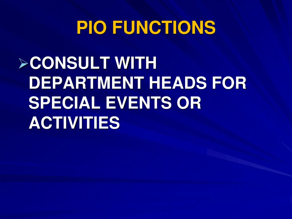 pio functions