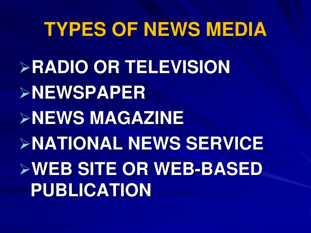 types of news media