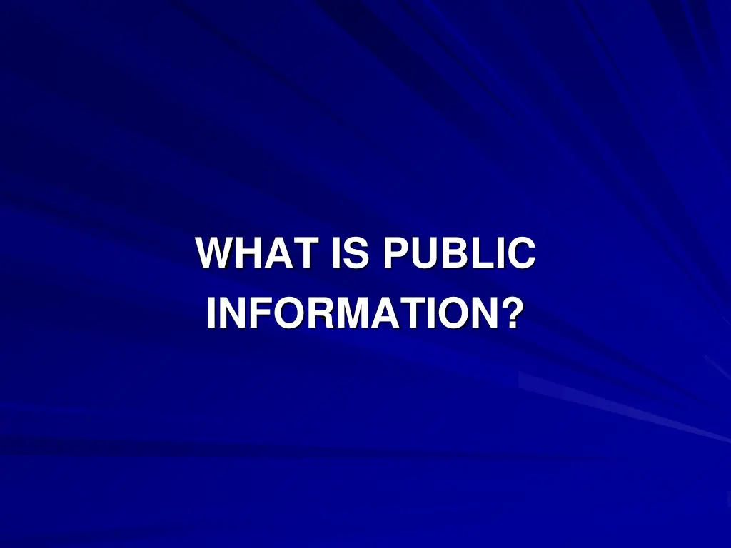 what is public information