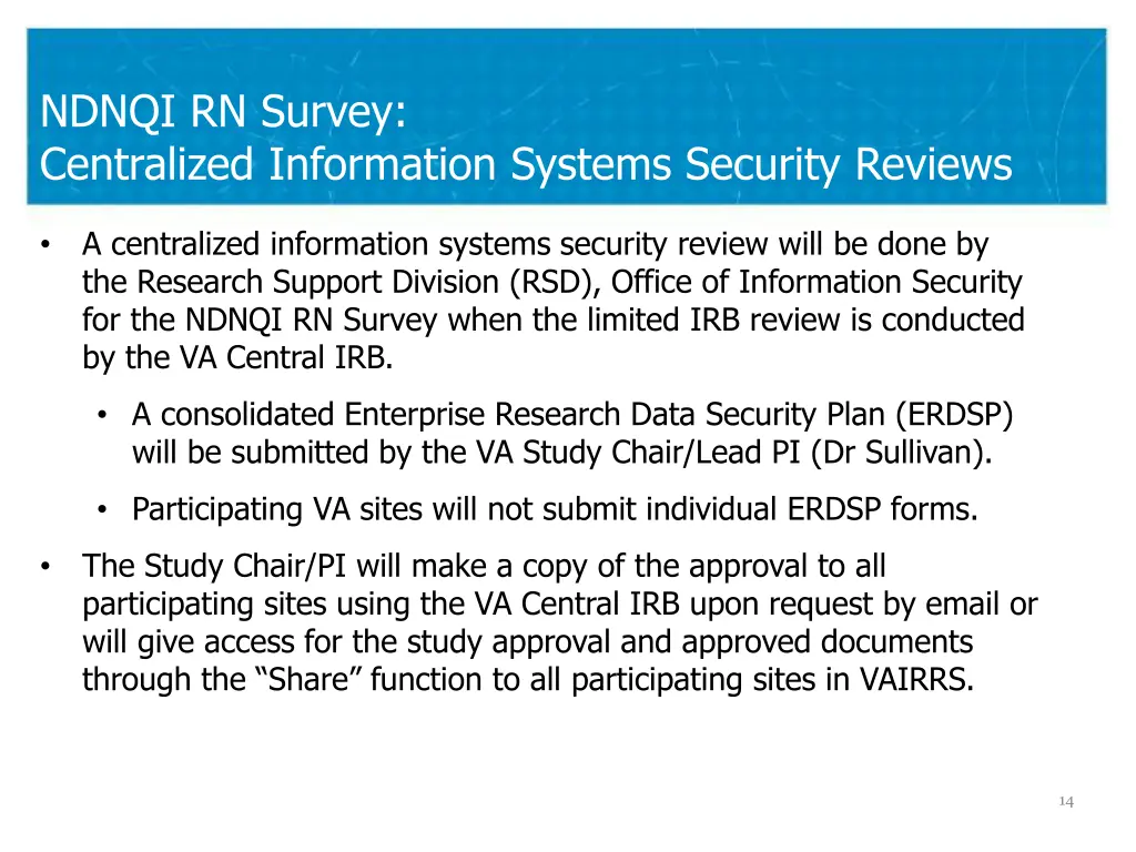 ndnqi rn survey centralized information systems