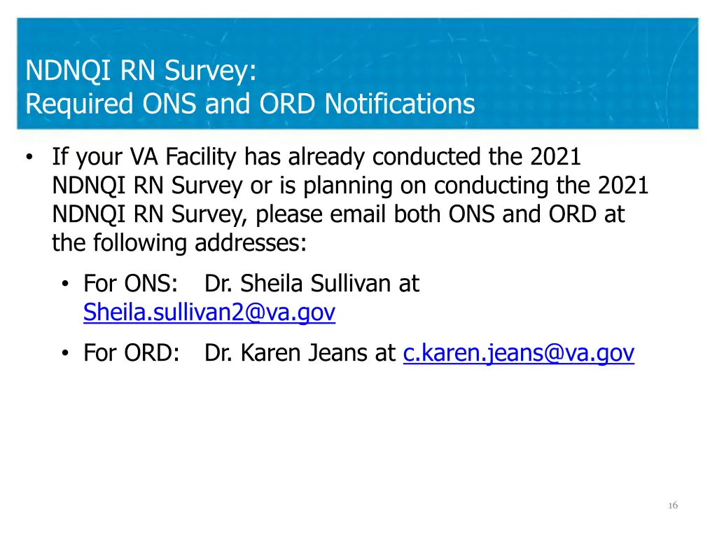 ndnqi rn survey required ons and ord notifications