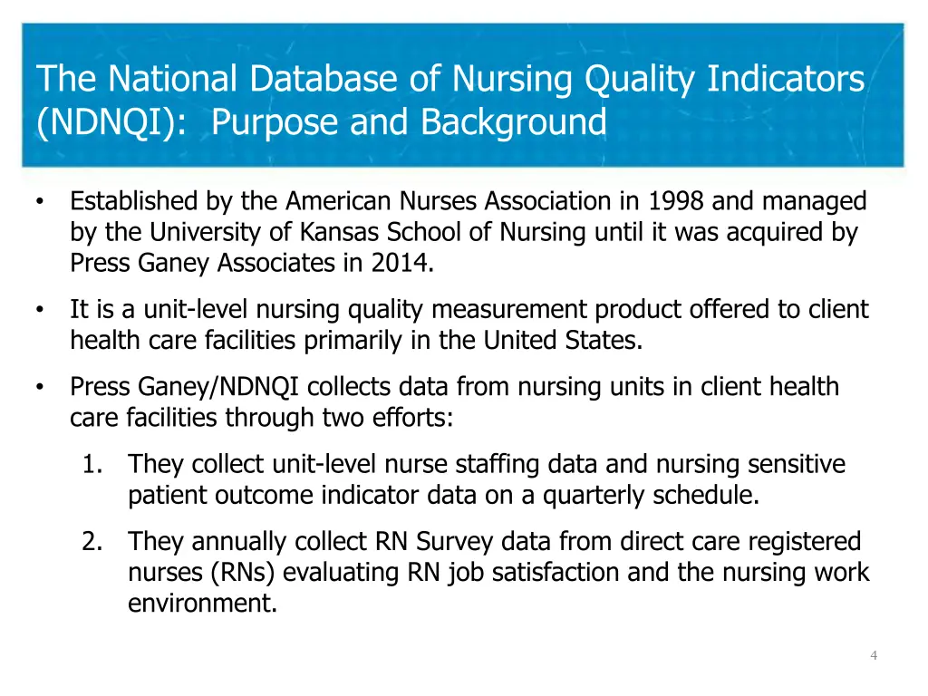 the national database of nursing quality