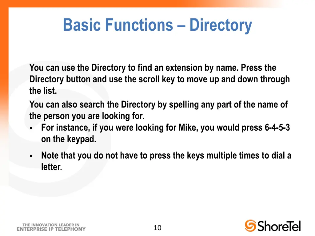 basic functions directory