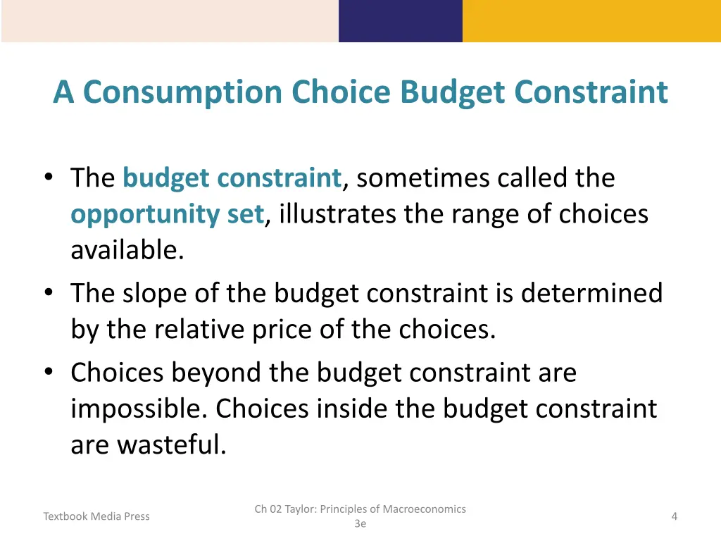 a consumption choice budget constraint