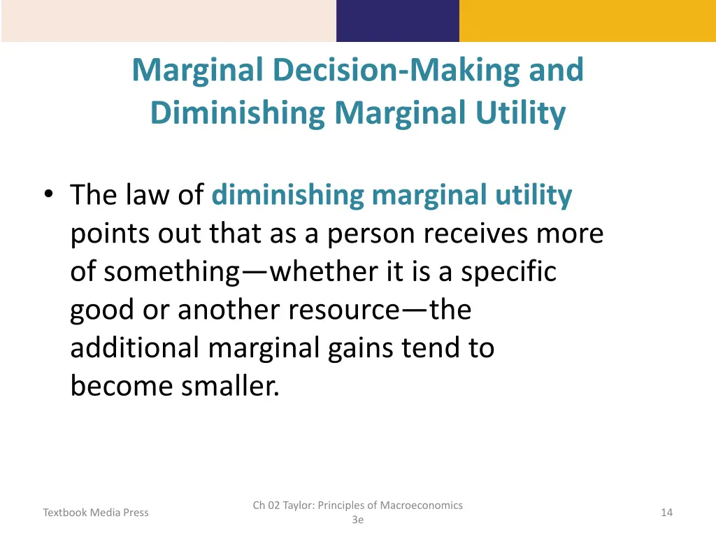 marginal decision making and diminishing marginal