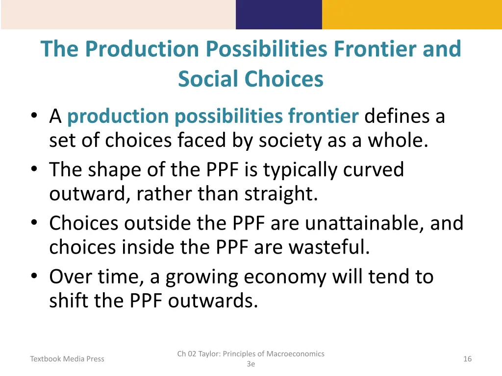 the production possibilities frontier and social