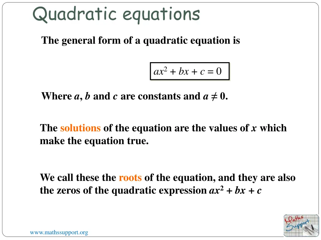 quadratic equations