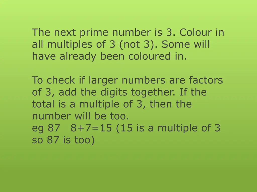 the next prime number is 3 colour