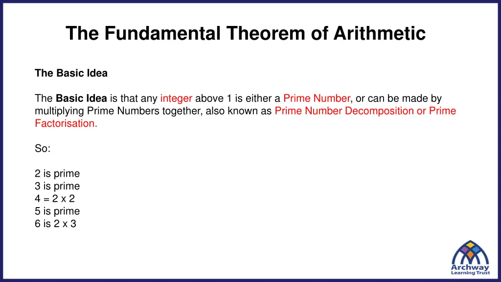 the fundamental theorem of arithmetic