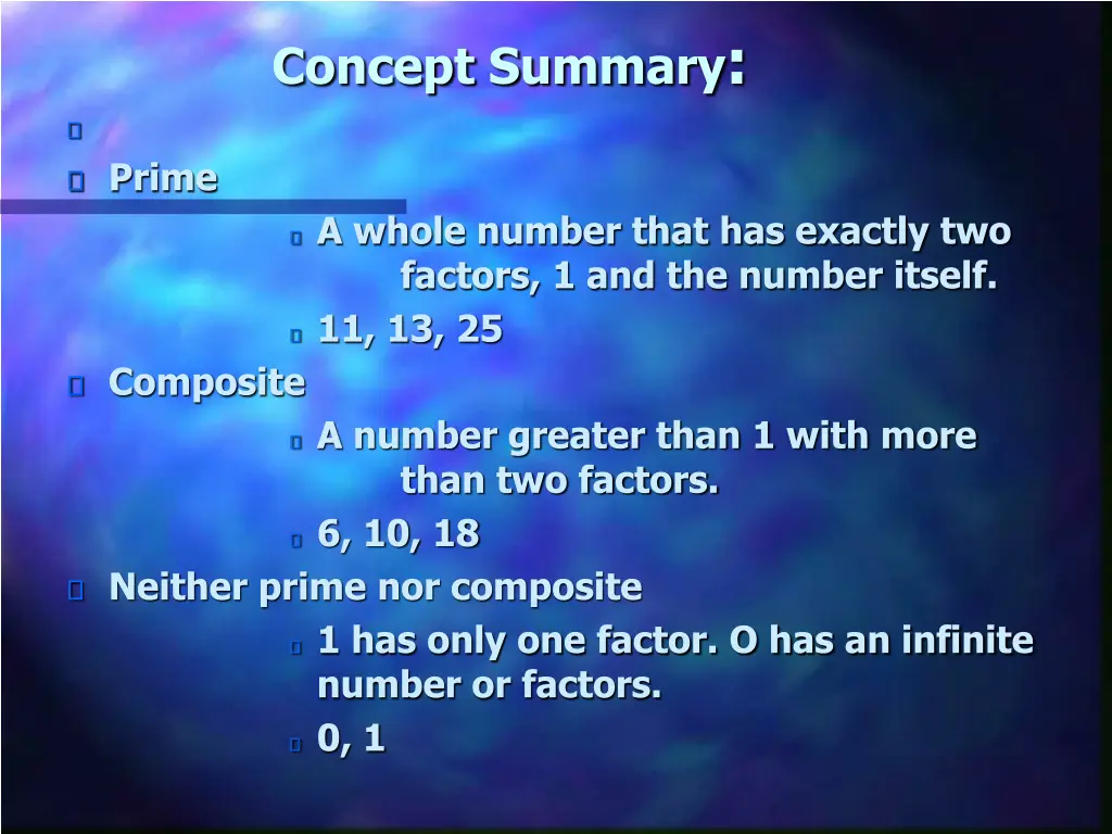 concept summary