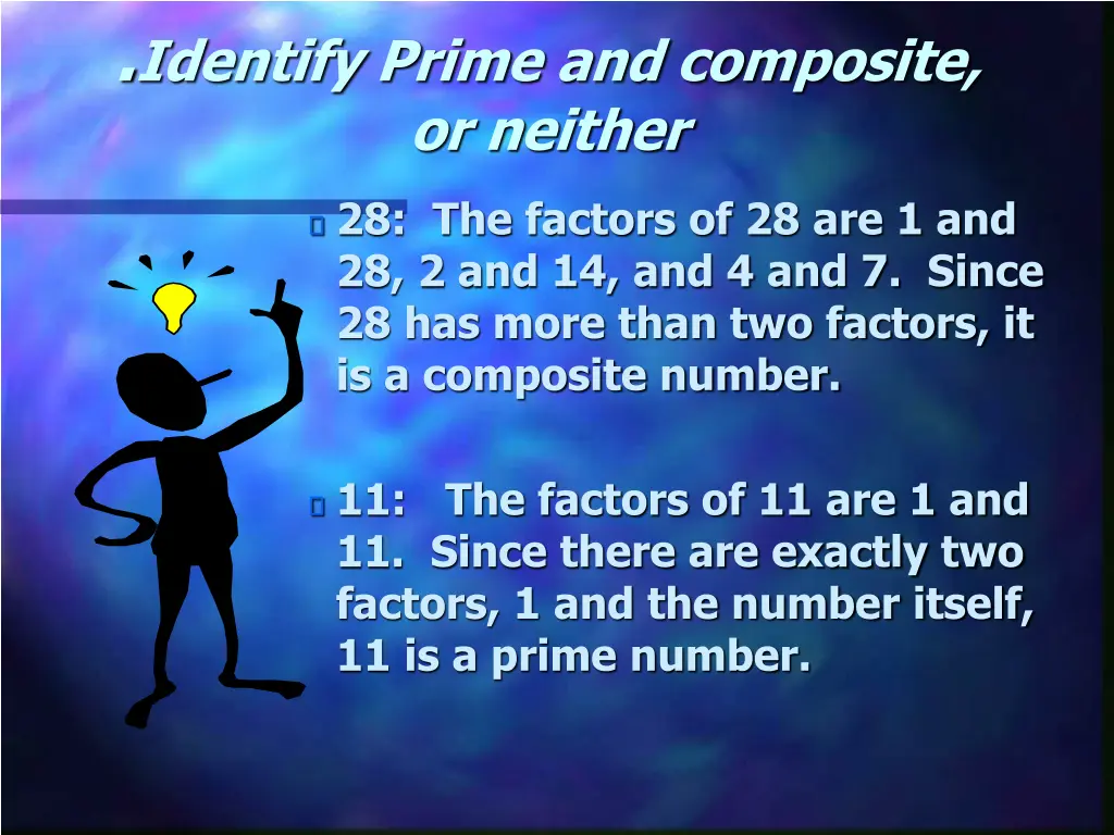 identify prime and composite or neither